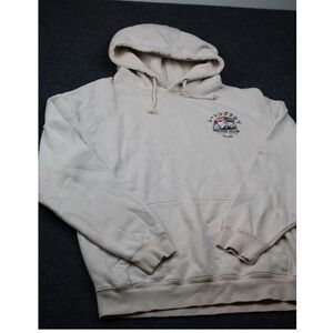 Pleasant Getaways Tokyo Racing Club Hoodie Cream JDM Graphic Sweatshirt Mens L